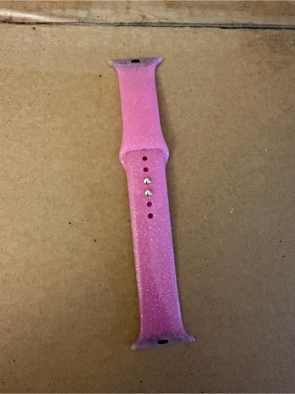 Pink Glitter Silicone Smartwatch Band - Compatible Wearable Strap Apple Watch 40